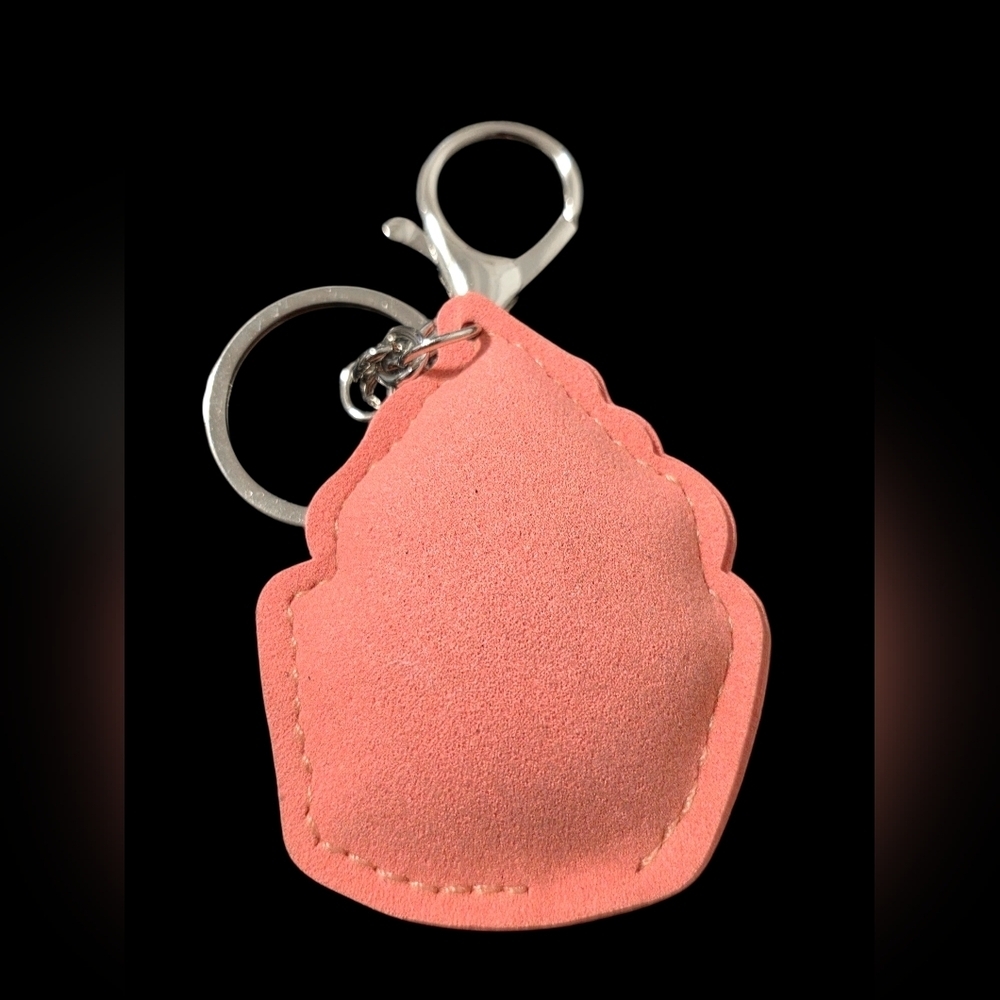 Pink Rhinestone Cupcake Bag Charm Keychain - Picture 2 of 2